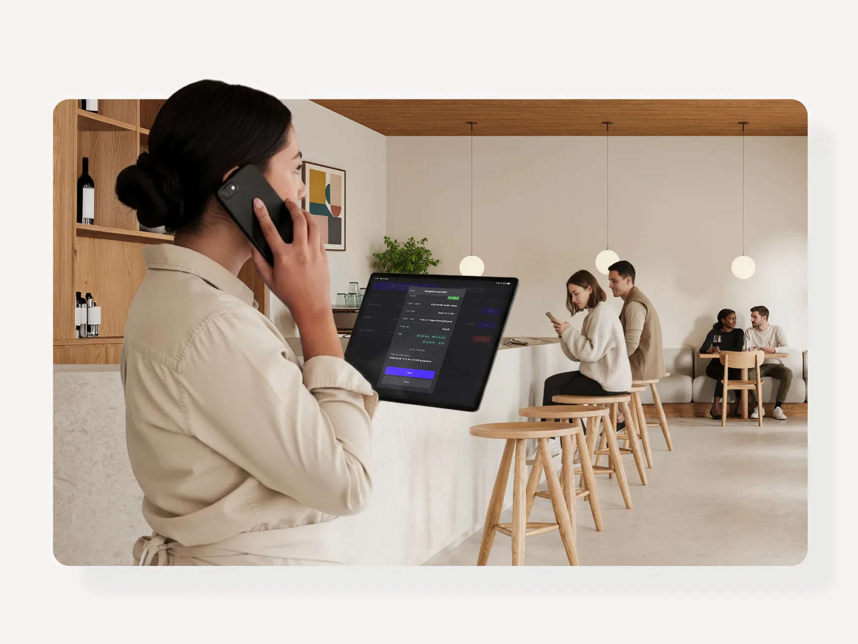 Fonctionnalité Lightspeed Réservations affichée sur le système de caisse.