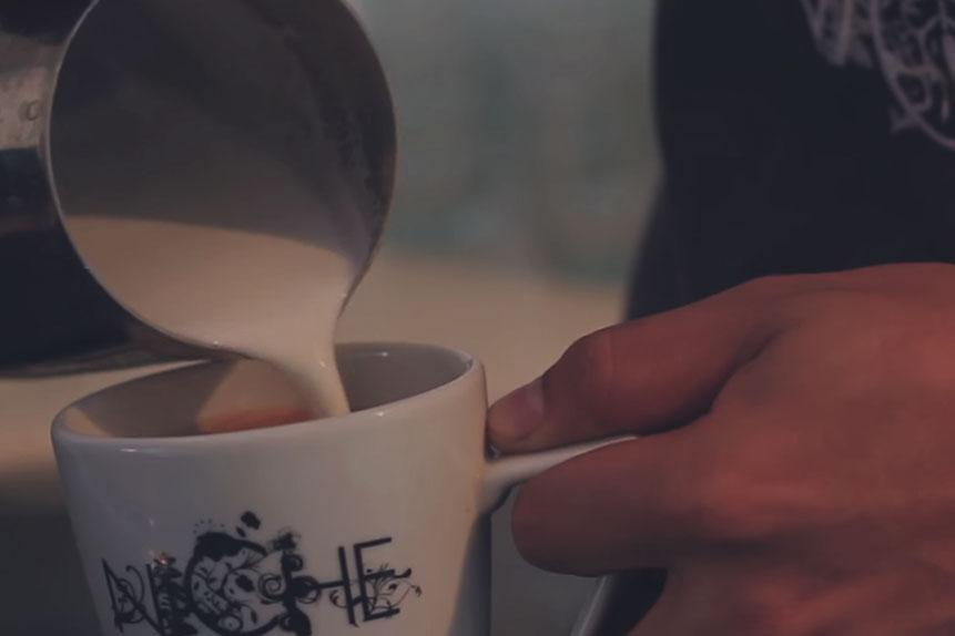 mixing coffee