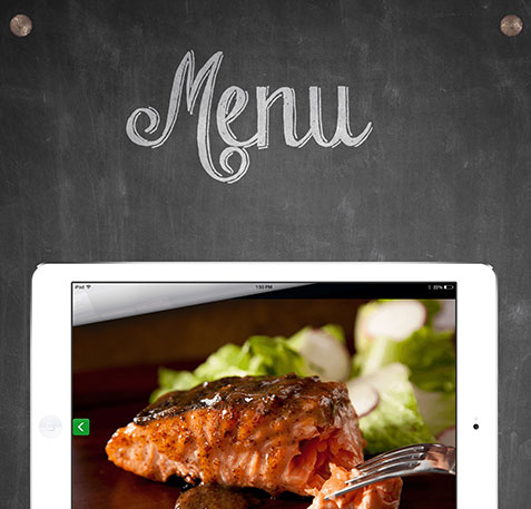 iPad with food image