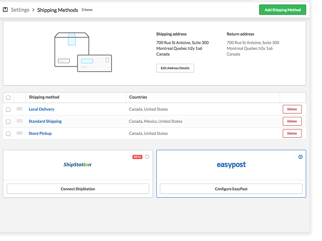 Gestion de livraison dans Lightspeed eCom