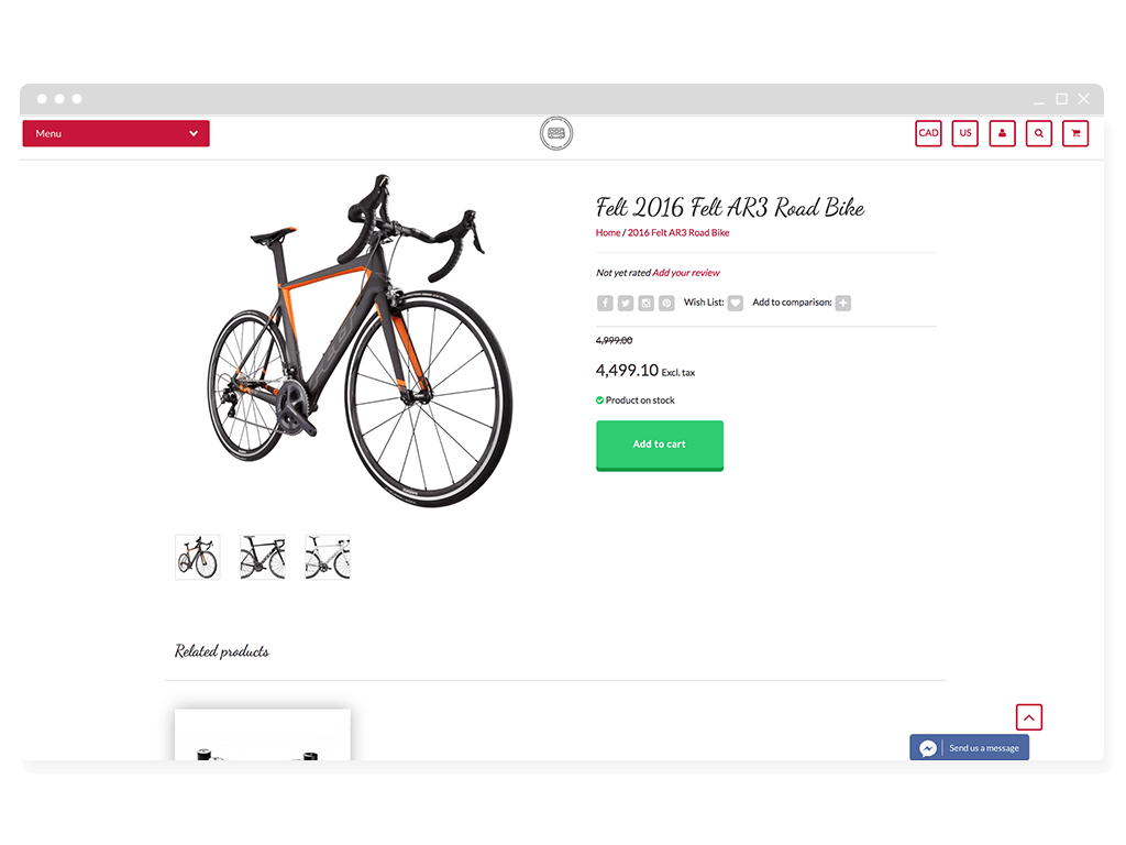 Page-produit Lightspeed eCom