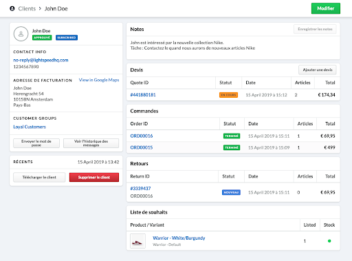 Les pages clients de Lightspeed eCom changent de look