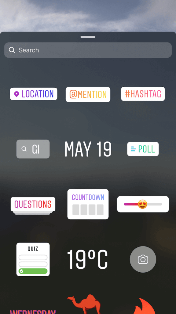 stickers géolocalisation Instagram