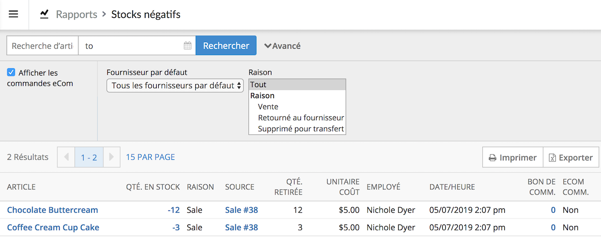 Le nouveau rapport des stocks négatifs trouve vos écarts d'inventaire | Lightspeed POS