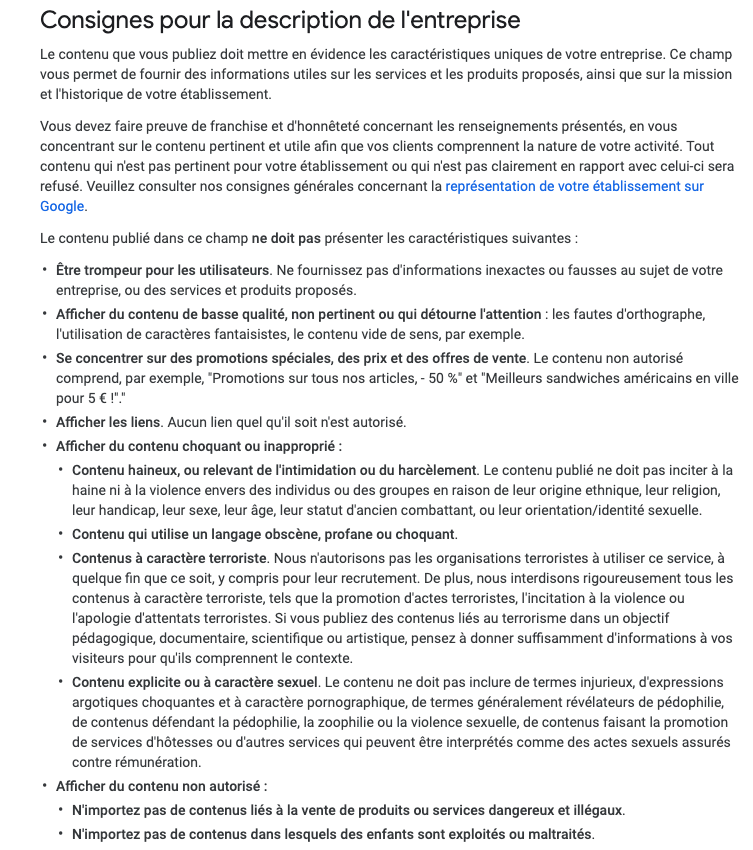 description gmb visibilité en ligne