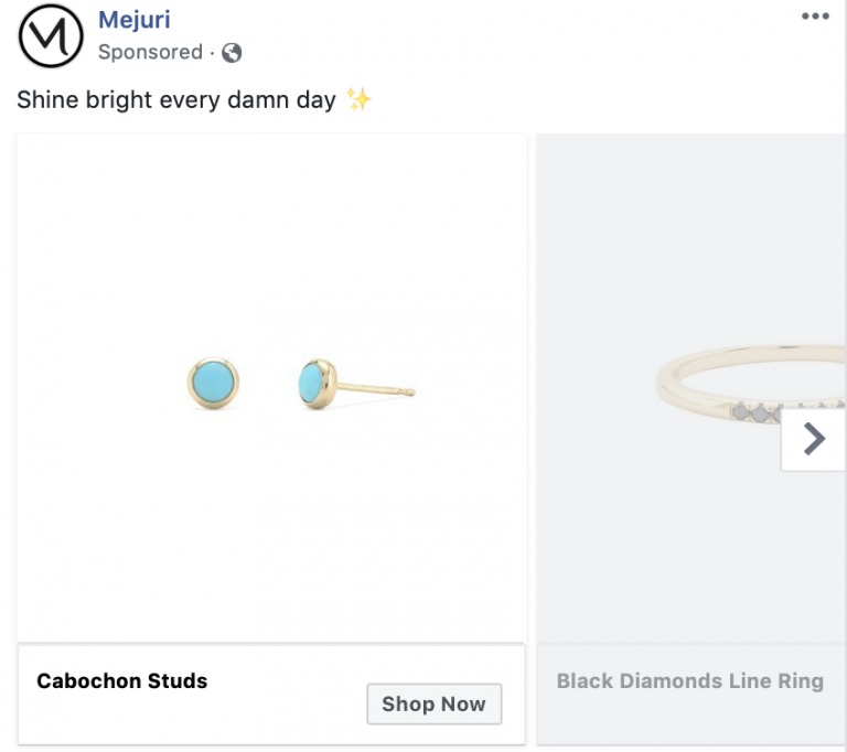 publicité carrousel mejuri