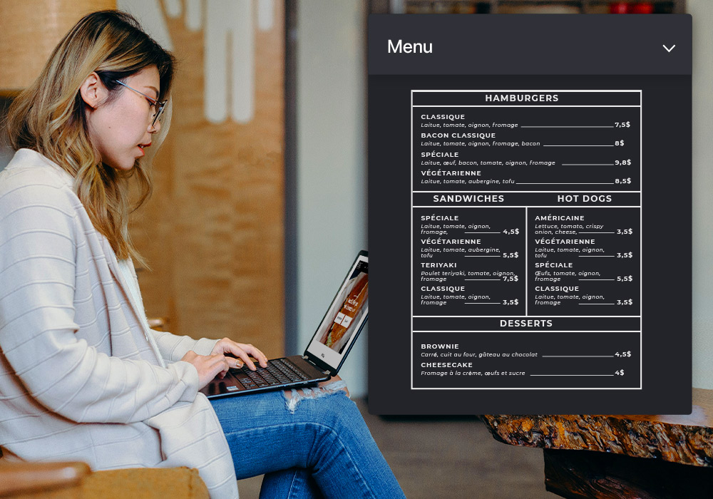 Montrez le côté le plus appétissant de votre restaurant en partageant votre menu