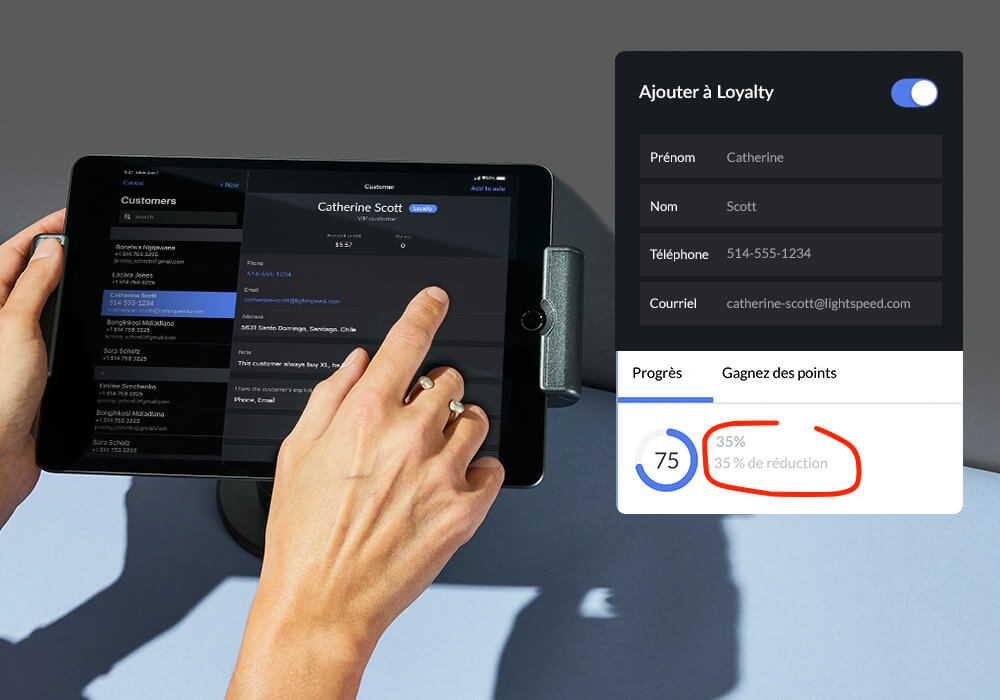 Système sur Ipad fidélisation